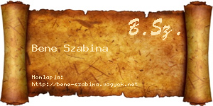 Bene Szabina névjegykártya